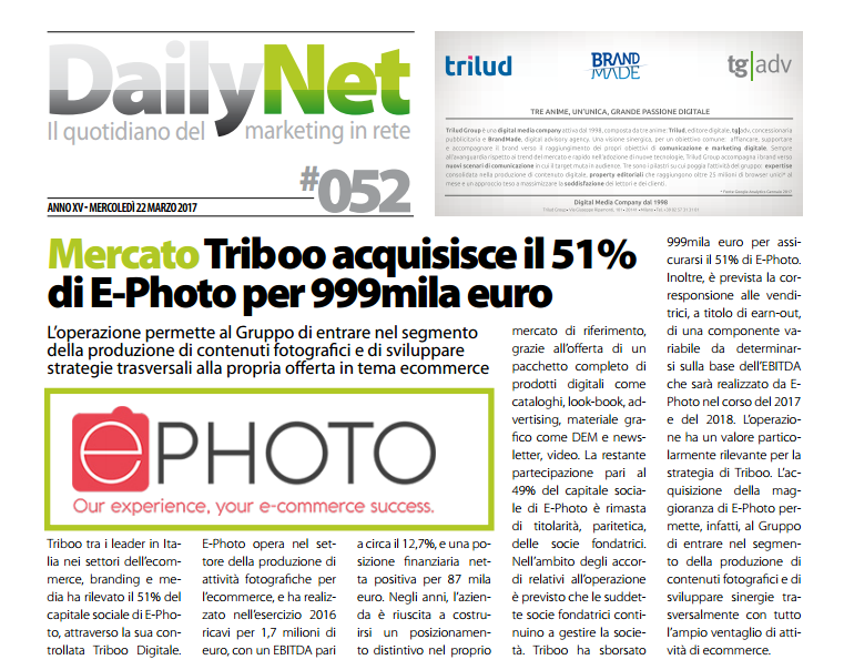Triboo Digitale acquista E Photo Triboo